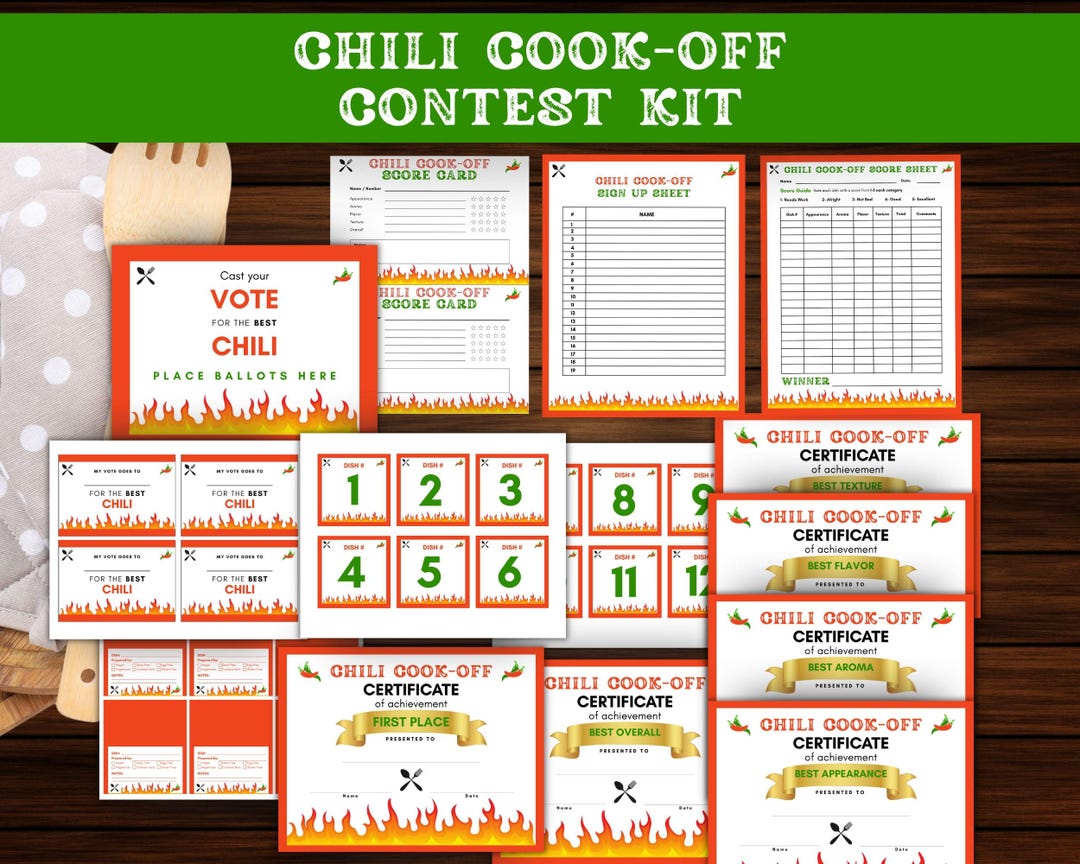 Chili Cook off Kit, Chili Cook off Party Ideas, Chili Contest, Chili ...