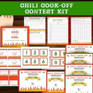 Chili Cook Off Kit, Chili Cook Off Party Ideas, Chili Contest, Chili Competition, National Chili Day, Chili Cook Off Winner Certificate