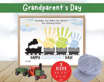 Grandparents Day Craft, Grandparents Day Gift From Grandkids, Grandparents Day Printable Poem, Grandpa Handprint, Grandparents Day Craft