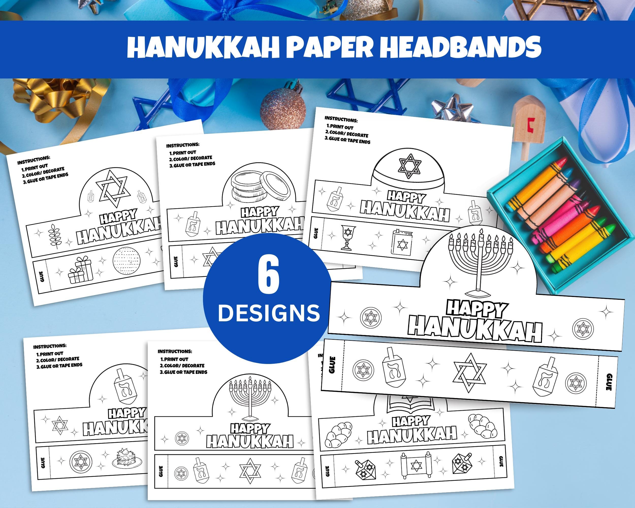 Headband Template, Happy Hanukkah, Preschool Hanukkah Craft,…