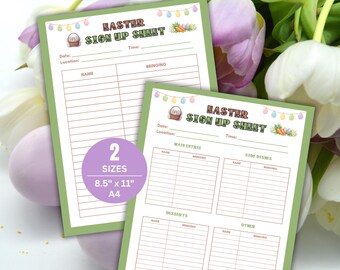 Easter Pot Luck Sign Up Sheet, Easter Potluck, Easter Brunch, Easter Food, Potluck Printable, Food Sign Up Sheet, Event Sign Up Sheet