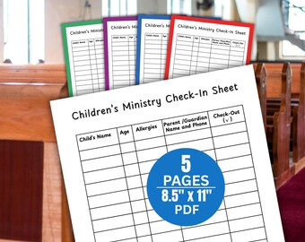 Sunday School, Church Sign In Sheet, Childrens Ministry, Kids Ministry, Church Nursery, Bible School, Attendance Log, Printable Form