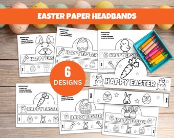 Easter Printable, Paper Crown Template, Easter Activity, Paper Headband, Kids Coloring Craft, Easter Crafts, Preschool Toddler Easter