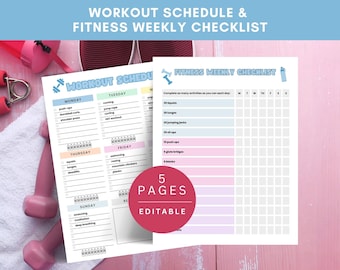 Rastreador de ejercicios, Plan de entrenamiento, Diario de ejercicios, Rastreador de actividad física, Registro de ejercicios, Rastreador de ejercicios, Registro diario de ejercicios, Rastreador imprimible