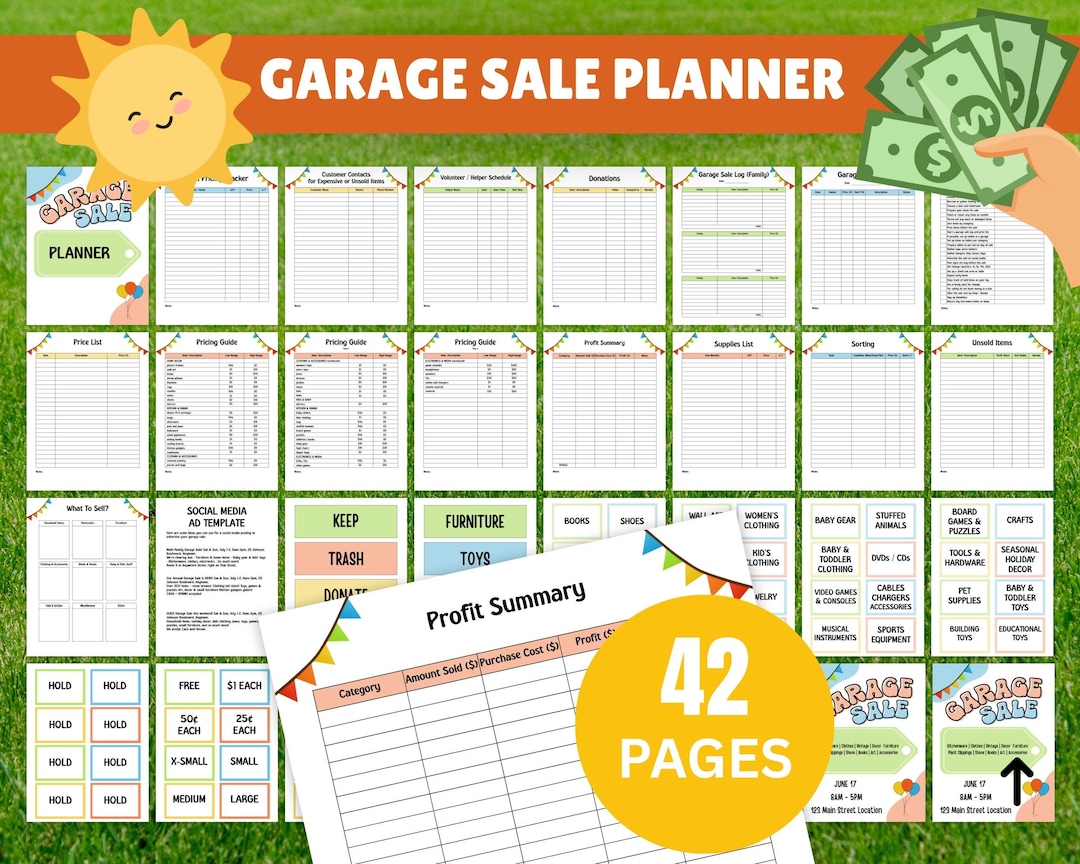 yard sale inventory template Images High Quality Grahic Yard Sale, Garage Sale, Garage Sale Planner, Garage Sale Kit, Tag Sale ...