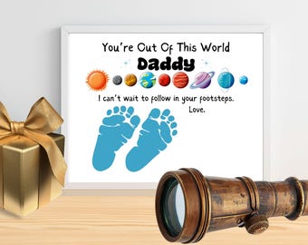 Fathers Day Handprint Art, Fathers Day Card, Fathers Day Craft, Happy Fathers Day, Toddler Gift for Dad, First Fathers Day, Printable Card