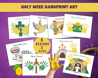 LDS Holy Week, Easter Handprint Art, Holy Week Printable, Sunday School Craft, Easter Printables, Palm Sunday Activity, Easter Preschool