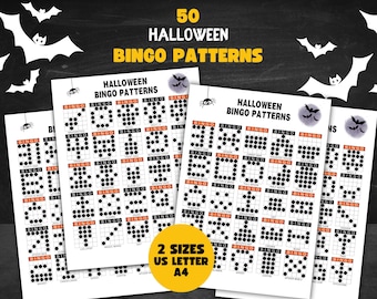Halloween Bingo, Bingo Patterns, Family Bingo, Halloween Printable, Halloween Games, Adult Halloween Game, Bingo Printable, Fall Bingo PDF