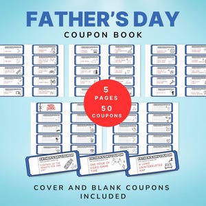 Dad Gift From Kids Download Custom Coupon Book Dad Gift Template Love Coupons DIY Coupon Book DIY Dad Gift Fathers Day Voucher Printable