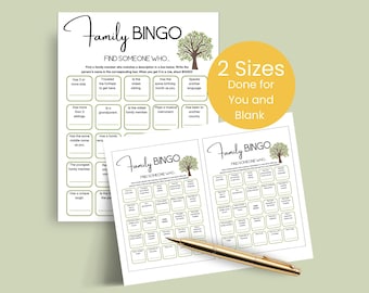 Family Reunion Bingo Game Find The Guest Bingo Family Reunion Games Printable Find Someone Who Family Bingo Reunion Party Ideas Activities
