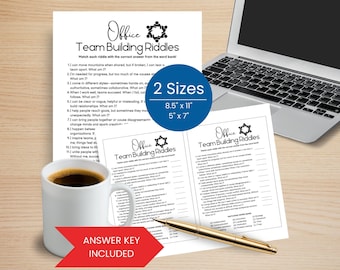 Team Building Games, Office Riddles Game, Office Party Games, Ice Breaker Games, Coworker Activity, Work Happy Hour, Work Games Printable