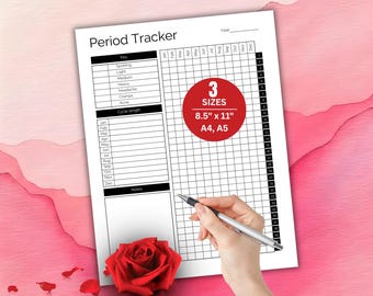 Period Tracker, Health Tracker, Period Tracker PDF A5, Printable Tracker, A5 Planner Inserts, Yearly Menstrual Tracker, Period Chart Planner