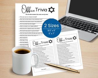 Team Building Games, Office Trivia, Office Party Games, Ice Breaker Games, Coworker Activity, Work Happy Hour Game, Work Games Printable
