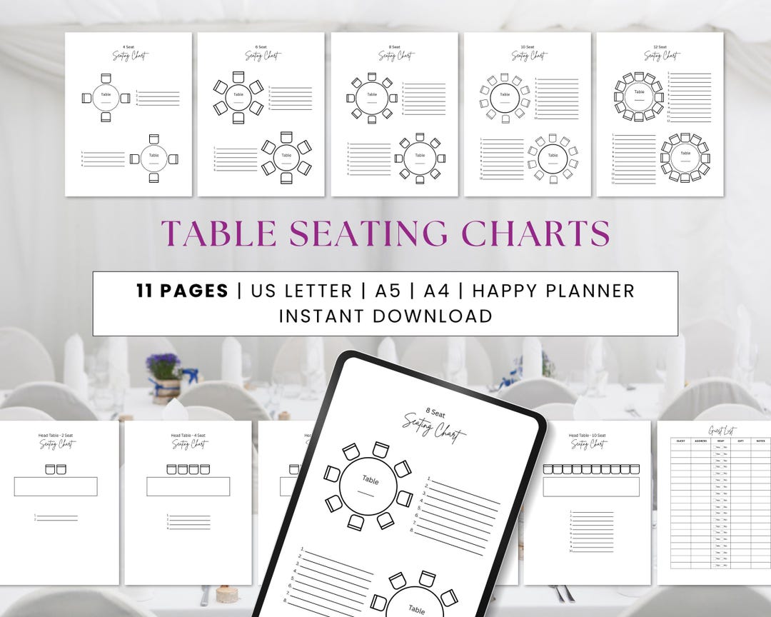 Table Seating Chart, Seating Chart, Wedding Table Seating Chart ...