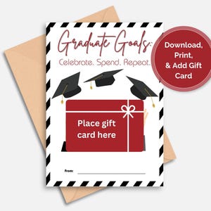 Porte-cartes cadeau de remise des diplômes Porte-cartes cadeau imprimable 2025 2026 Cadeaux pour diplômés Carte imprimable Diplômés Carte-cadeau universitaire Carte Happy Graduation