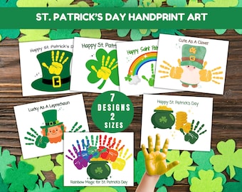 Handprint Art, St Patrick Handprint, Handprint Craft, Saint Patricks Day, Handprint Printable, Sunday School Craft, Preschool Activities