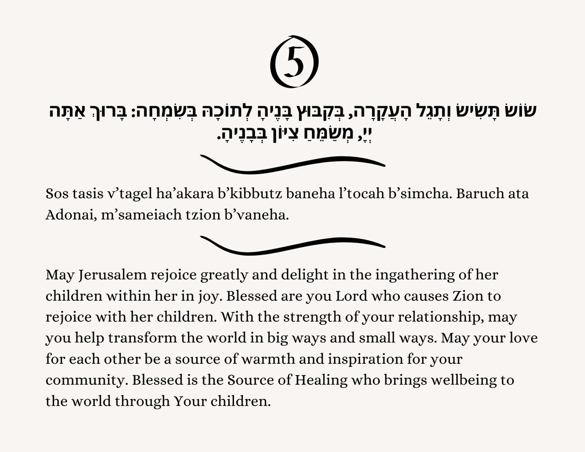 Sheva Brachot Seven Blessings Printable Cards for Jewish - Etsy