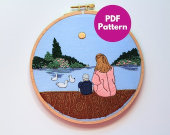 Duck Pond Memories Embroidery Pattern | Motherhood Design (PDF Pattern)
