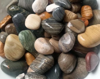 Striped Rocks from Lake Michigan, Great Lakes Rocks, Colorful and Beautiful, Raw and Unpolished, Rock Collection.