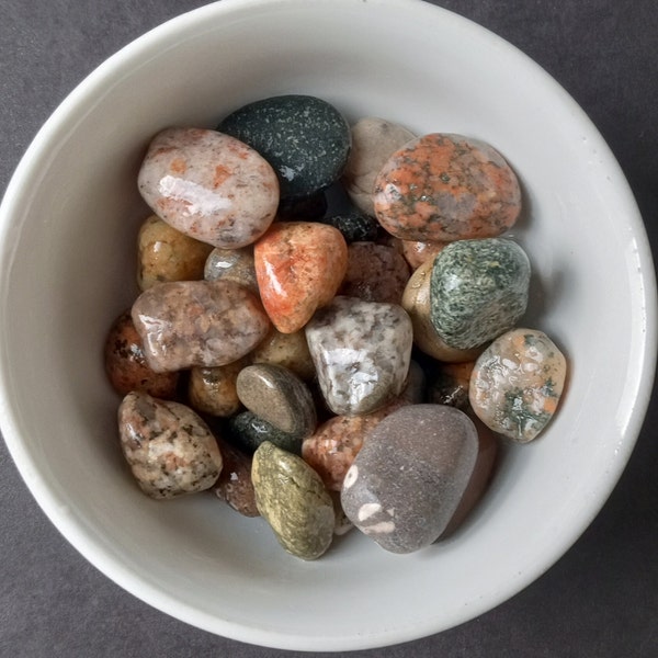 Unpolished Raw Pebbles and Small Rocks from Lake Michigan, Great for Tumbling, Pebbles from the Great Lakes, Tumbling Rocks.