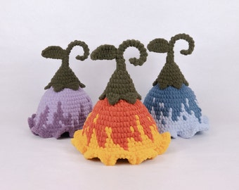 Flower Hat, Wire Stem, Fluffy Crochet Hat