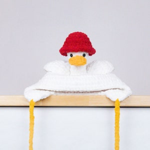 ODUCKO, Fluffy Crochet Duck Hat, Animal Hat