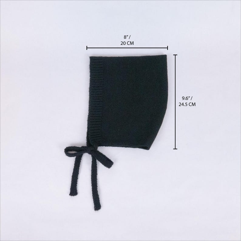 Black Knit Pointed Pixie Bonnet: Winter Hat image 8