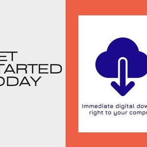 May include: Get started today with an immediate digital download right to your computer, illustrated by a blue cloud with a downward arrow.