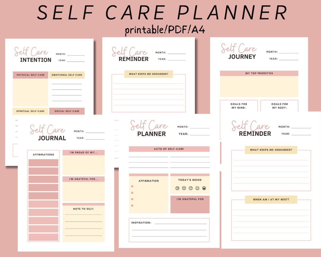 Self-care Planner Printable Self-love Journal Mental Health - Etsy