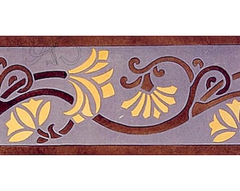 Szablon ścienny w stylu secesyjnym nr 188 – Cyfrowe szablony Stripe, pliki wektorowe SVG DXF, cięcie laserowe Mylar, 2 kolory