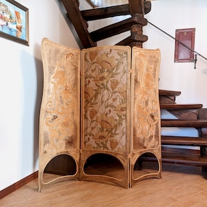 A&D Art Nouveau wooden folding screen