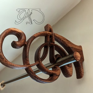 1 ps A&Dアールヌーボーカーテンロッドホルダー#9、カーテンロッドダブルブラケット、装飾フック、木製カーテンロッドブラケット