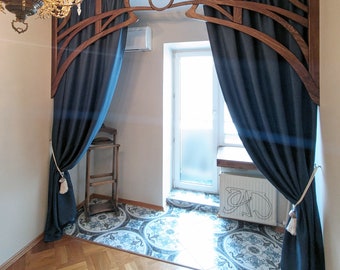 A&D curtain room divider  in Art Nouveau style, divider curtain track -  curtain divider for living room or curtain divider for bedroom