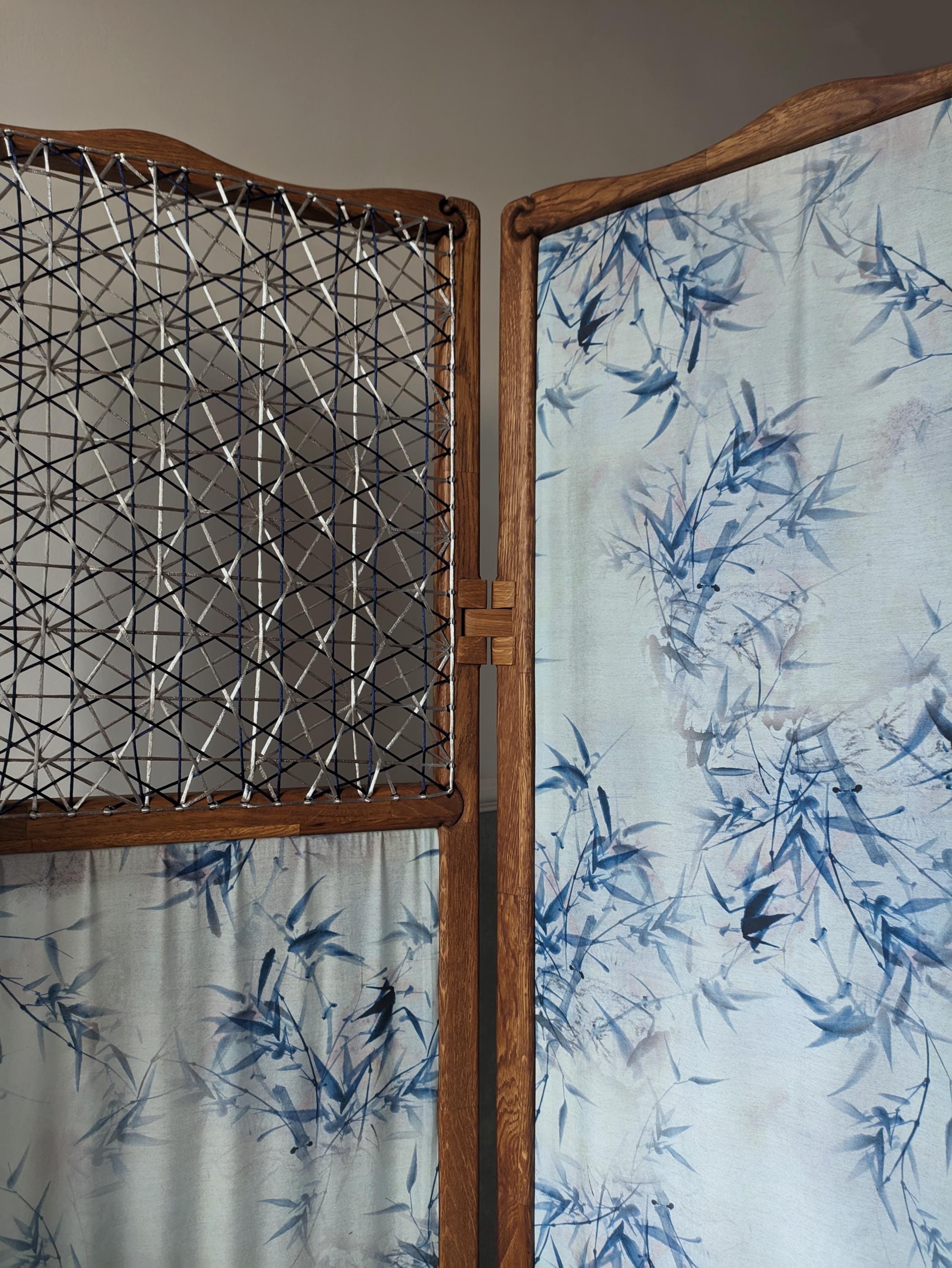 A&D Chinese Style Room Divider for Studio Apartment, Weaved Wooden ...