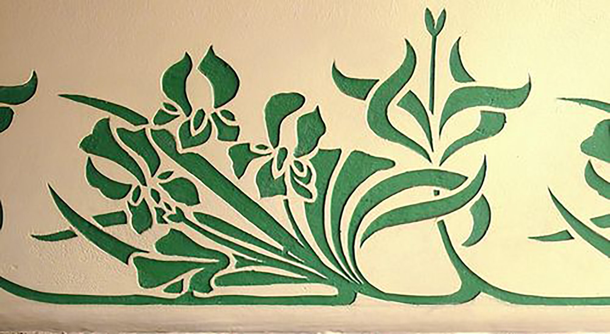 Art Nouveau wall stenсil #83 - Stripe Digital Stencil Templates SVG DXF PDF Vector Files Mylar Cutting Laser, for 1 color