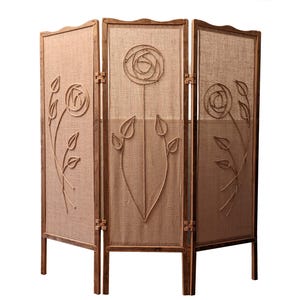 Boho style wooden folding screen, Room divider for studio apartment,  room partition, room divider decor