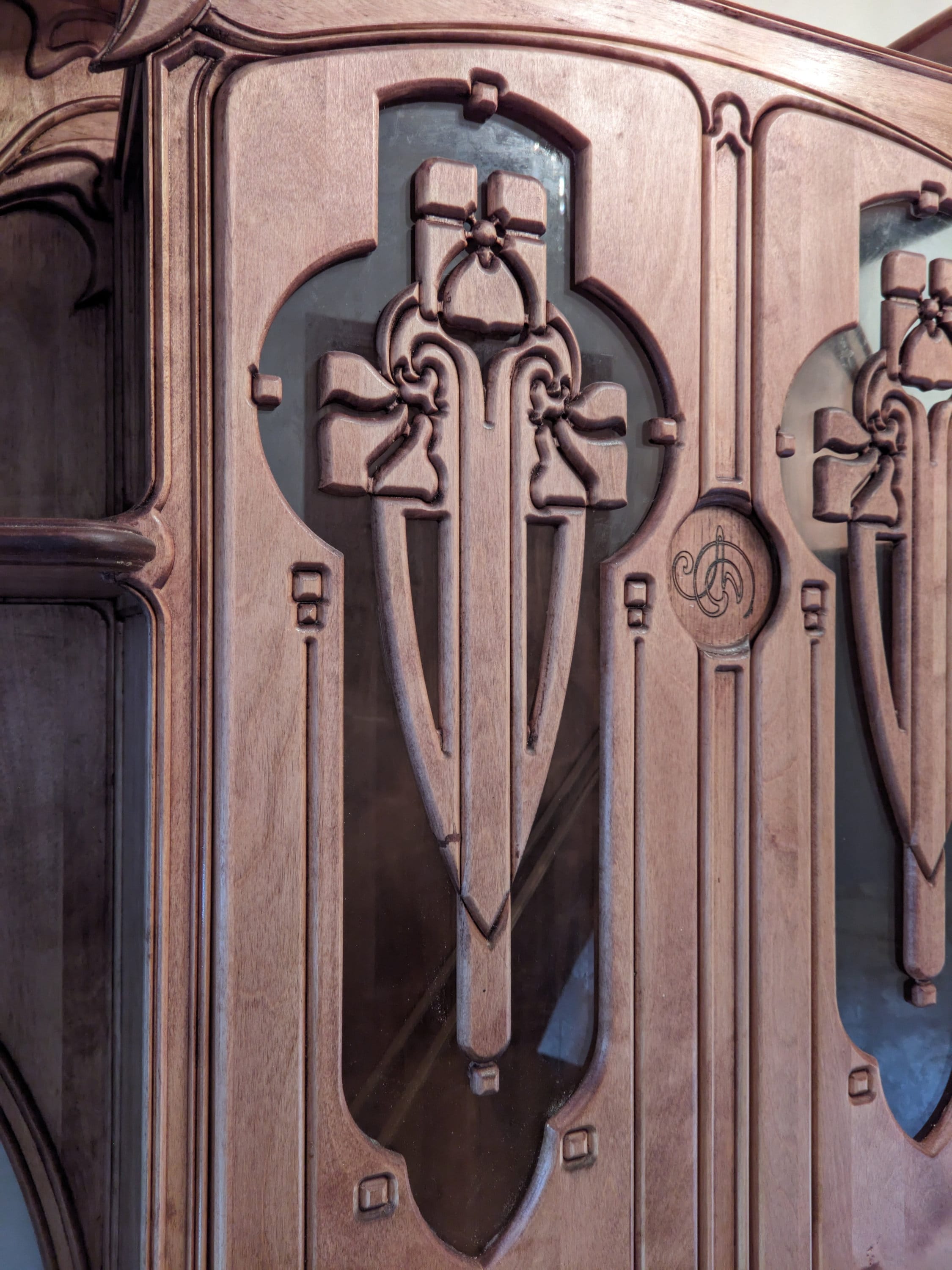Art Nouveau Furniture - Armoire or Small China Cabinet or Art Nouveau Furniture - Armoire or Small China Cabinet or