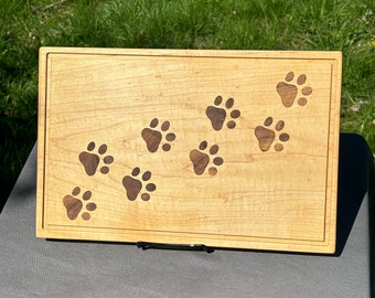 Pawprint Inlaid Cutting Board