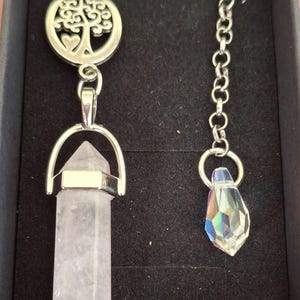 Rose Quartz crystal pendulum