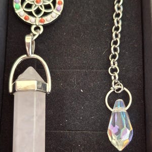 Rose Quartz crystal pendulum