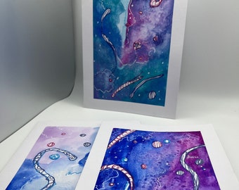 Abstract greeting card set of 3