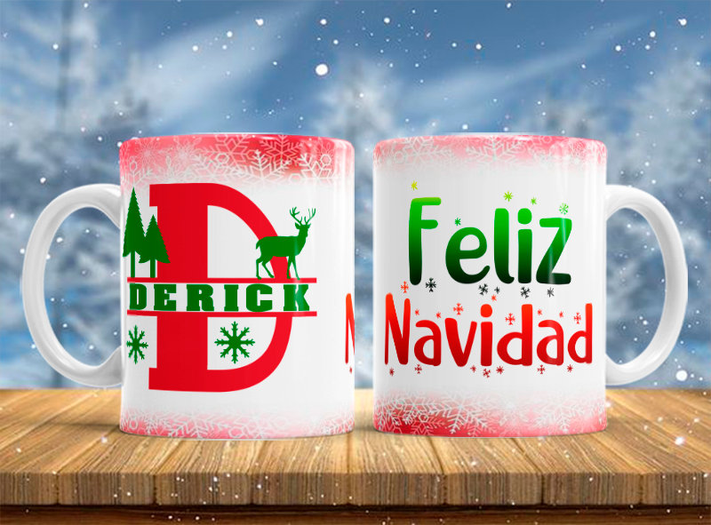 ▷ Tazas Navideñas Personalizas Papa Noel & Amigos (Feliz Navidad y Año  Nuevo) 【FULL COLOR】