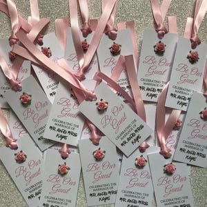 Etichette Disney Place x 10, biglietti d'auguri personalizzati con il nome di La Bella e la Bestia, "Sii nostro ospite", etichette per bomboniere per la festa della Quinceañera, matrimonio da favola magica