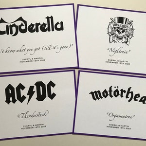 Numéros de table de mariage d'album de musique / Panneaux de table de festival de musique / Noms de table de disques vinyle / Chanteurs de jukebox / Tous les groupes, musiciens, chansons