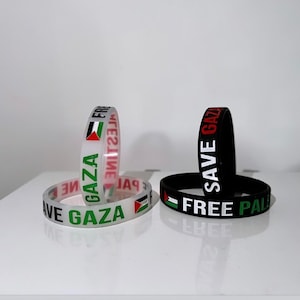 Free Gaza/Save Palestine wristbands| Silicone| Childrens| Adults| Unisex|