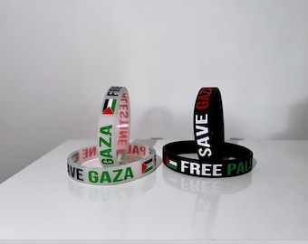 Free Gaza/Save Palestine wristbands| Silicone| Childrens| Adults| Unisex|