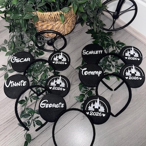 Orejas personalizadas de Mickey y Minnie Mouse/Disneyland 26, Vacaciones familiares, Cumpleaños, Despedidas de soltera, Disfraces, Baby Shower/Disfraces de Halloween