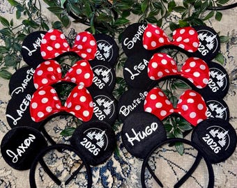 Mickey, Minnie Mouse personalised ears| Disneyland 26, Family holidays, Birthdays, Fancy dress, baby shower, Halloween costumes