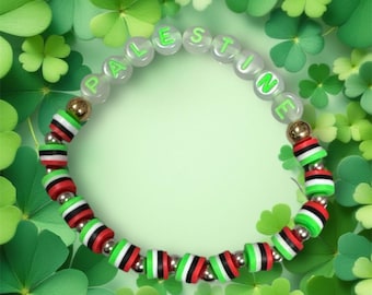 Claybead personalised bracelets| Childrens', Adults, Unisex| Handmade clay bead bracelets|Gaza, Palestine, Huntrix, birthday party favours