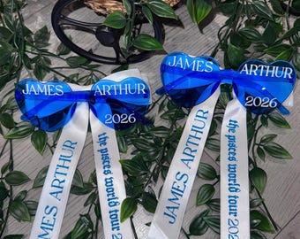 Concert personalised hair bows, clips| Bride to be, Bridesmaids, school leavers, name, birthday girl bows| Marathon, Charity